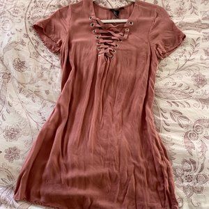 cute lace-up shirt dress